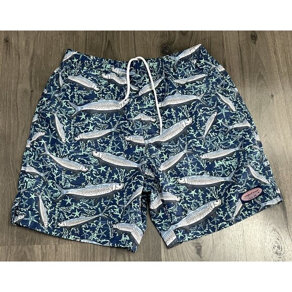VINEYARD VINES Men’s Small Tarpon Fish Graphic Swim Trunks Swimsuit - Picture 1 of 5